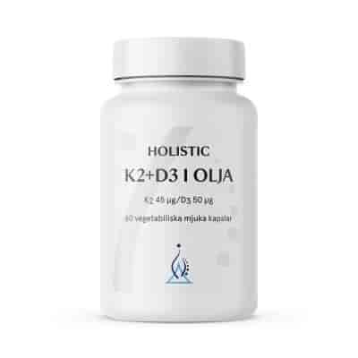 Holistic K2+D3-Vitamin i olja 2000 IU 60 kap Holistic K2+D3-Vitamin i olja 2000 IU 60 kap