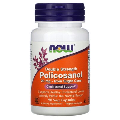Now Foods, Double Strength Policosanol, 20 mg, 90 Veg